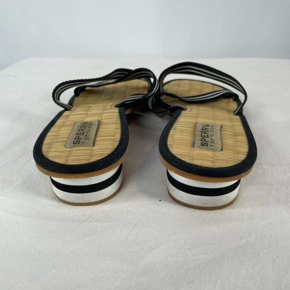 Sperry Criss Cross Low Wedge Sandal in Black‎ White Size 9 - Picture 2 of 7